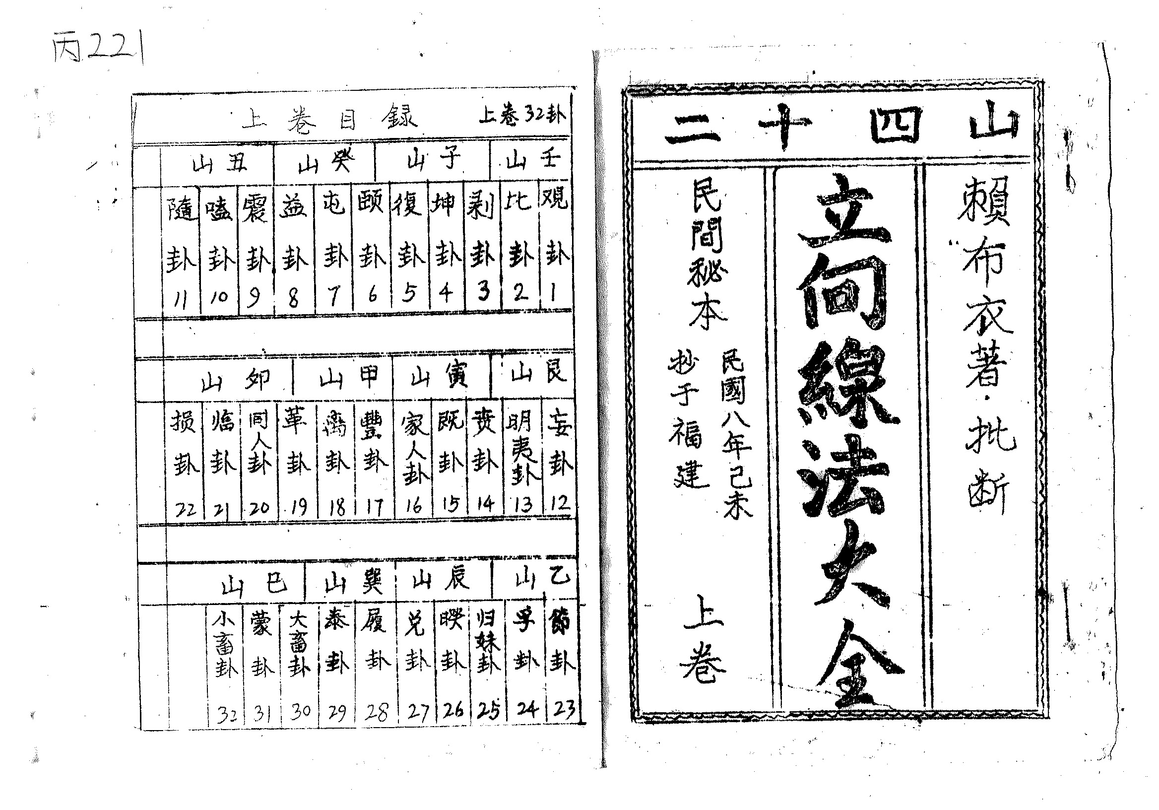 赖布衣抄本二十四山立向线法大全