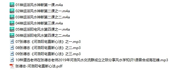 张德志河洛阳宅直断心法录音+资料